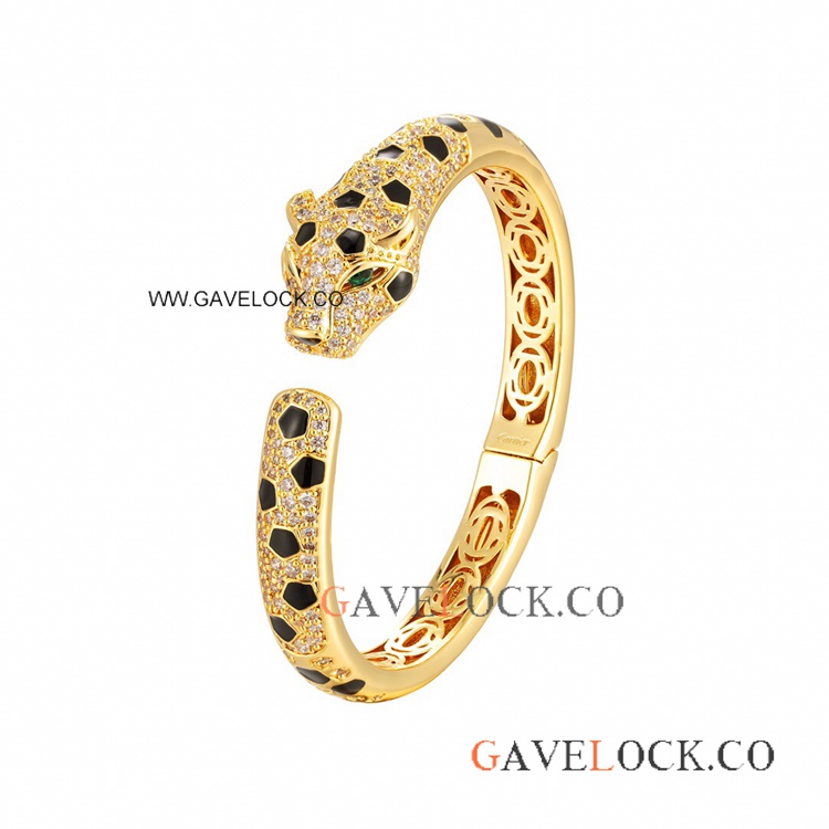 Panthere Cartier Open Bracelet with Diamonds